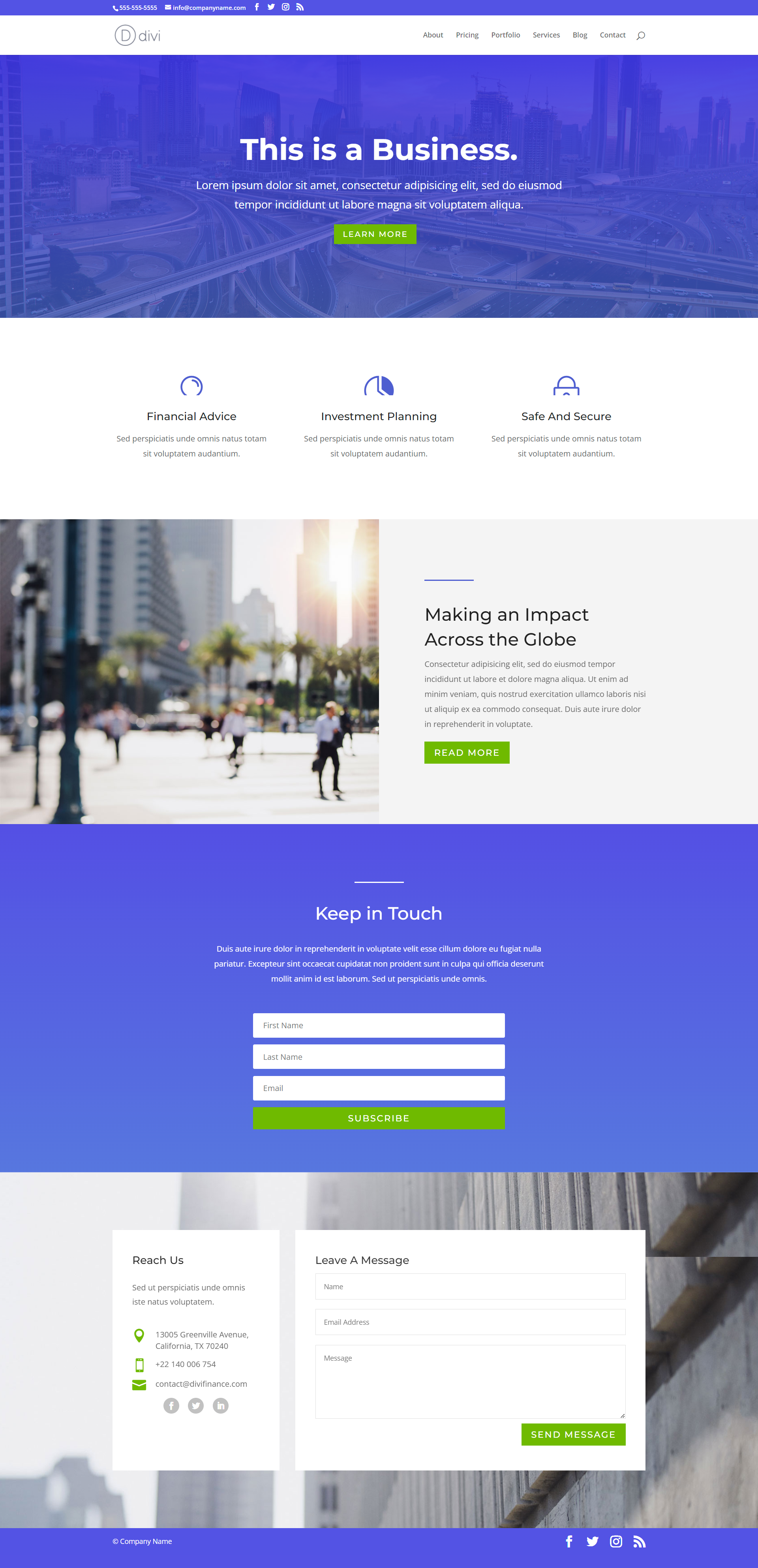 Agency Home Page Template